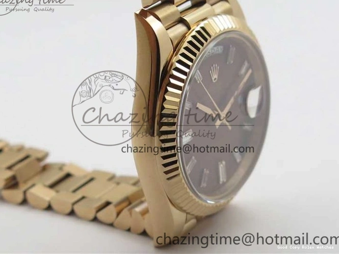 Best AAA Replica Sites Dial 40mm 904 New Version RG Bracelet Bold 228239 2825 President A Crystal Markers Day-Date on RG BP Brown Dial T 0118